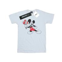 Disney Mens Mickey Mouse Flowers T-Shirt S balta