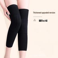 Unisex Thermal Knee Pads: Extra Thick Velvet for Joint and Cold Protection in Autumn and Winter One Size black