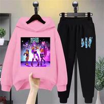 Vaikų K-Pop Demonas Medžiotojai Character Printed Hoodie Rinkinys, Madingas Laisvalaikio Apranga Vaikams, Animacinių Filmų Tema Džemperis su Gobtuvu ir Kelnės 110