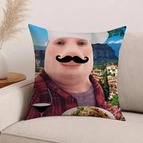 Meme John Pork funny Pillow Case Office Cushions Suitable For Sofa Car Bedroom Decorative Cushion Cover 30cm x 30cm gray