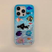 Korėjietiška Ins Bangų Tekstūros Akvariumo Mielų Žuvyčių Dėklas iPhone 17 16 15 14 13 11 Pro Max Plus Telefonui, Galinis Telefono Dangtelis 12 Pro Max for iPhone 14Pro Max