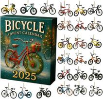 2025 Bicycle Themed Christmas Advent Calendar 24 Days Christmas Countdown Calendar Cycling Themed Xmas Gift Home New Year Decor žalia