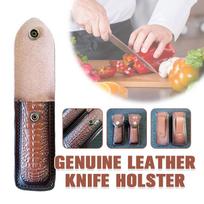 Fold Cowhide Leather Knife Sheath Kitchen Knife Tool Cover Outdoor Belt Scabbard Pocket Knife Set Blade Protector With Buckle