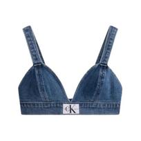 CALVIN KLEIN Logo Patch Denim-Style Bralette Women Blue J223685-1A4 XS gray