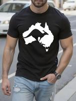 Australia Map Kangaroo Graphic Tshirt Graphic Tshirt - Bl... XXXXL