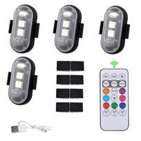 Wireless LED Strobe Lights with Remote Control LED Emergency Warning Lights Rechargeable for Car Motorcycle Drone Aircraft Bike
