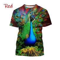 3d Animal Peacock Printed T Shirt Pavo Muticu Maurya Graphic T-shirts For Men Kid Fashion Funny Streetwear Short Sleeves Clothes S