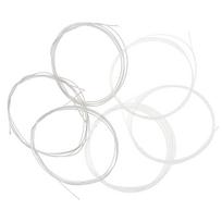 6 vnt./komplektas klasikinės gitaros stygos 028-043 colių plieno šerdies, sidabruoto vario lydinio balta/sidabras