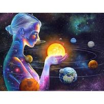 5D DIY Diamond Painting Girl and Planet Embroidery Mosaic Cross Stitch Rhinestone Decor 20X30CM