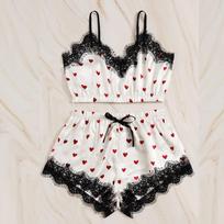 Women Sexy Lace Lingerie Set Babydoll Nightwear Camisole Pajamas Sleepwear Underwear XXXL white