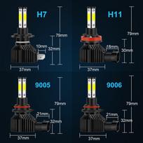2PCS Super Bright Waterproof Led Headlights Conversion Kits Car Headlight Bulbs H7 H11 9005 9006 H7 black