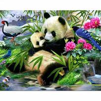 „Pasidaryk pats“ 5D deimantinis paveikslas „Panda Motina ir vaikas“ deimantinis siuvinėjimas kryželiu Full Round 20x30CM