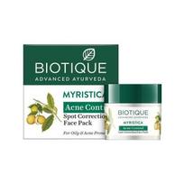 Veido kaukė su muskato riešutu: probleminei odai (20 g), Bio Myristica veido pakuotė, Biotique 9.25 blue