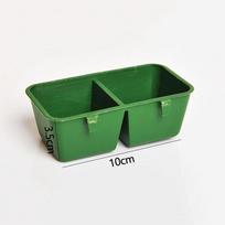 Creative Double Groove Bird Feeder Food Tray Parrot Waterer Hanging Animal Water Bowl Bird Supplies Drinking Cups Pet Products žalia