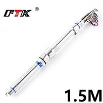 FTK Teleskopinė meškerė 1,5–2,4 M Superhard rankinė anglies spiningo meškerė žvejybos reikmenys 10-30G-1.5M white