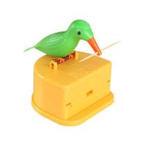 Talos Smart Press tipo paukščio formos dantų krapštuko laikiklio dėžutės dozatoriaus valgomojo stalo įtaisas Green Bird* geltona