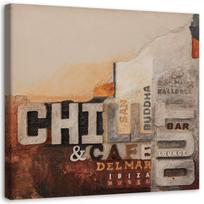 Canvas print, Abstraction Chill out with captions 30x30 pilka spalva