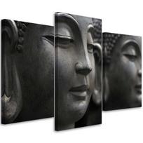 Trijų dalių paveikslas ant drobės Buddha Zen Spa Black White 60x40 juoda/balta