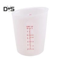 250/500 ml Apvalios burnos matavimo taurelė, apsauganti nuo išsiliejimo, daugkartinio naudojimo nepridegančio paviršiaus matavimo ąsotis S balta