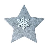 4Pcs/Set Gray Five-Pointed Star Snowflake Knife And Fork Bag Christmas New Year Party Tableware Bags Decor Tableware Holder Bag One Size pilka spalva
