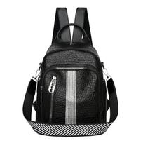 Moteriška kuprinė Kelioninė didelė kuprinė PU odinė rankinė Mokyklinė rankinė mergaitėms Moteriška rankinė per pečius Mochila One Size juoda