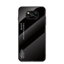 PocoX3 Case Gradient grūdinto stiklo dangtelis, skirtas Xiaomi POCO X3 NFC F2 F3 F4 GT Xiomi Pocophone X4 X5 Pro 5G telefono dėklams POCO F4 GT rožinė raudona spalva