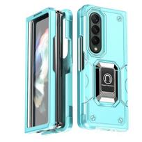 Anti-shock magnetinio žiedo laikiklis telefono dėklas, skirtas Samsung Galaxy Z Fold4 Fold 4 5g neslystantis sulankstomas dangtelis, skirtas Samsung Fold4 for Samsung Z Fold 4 mėtų žalios spalvos