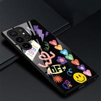 Phone Case For Samsung Galaxy S22 Plus Ultra Cartoon Cute Glass Cases For Galaxy S20 Fe S21ultra S23plus S21fe Tpu Black Cover For Samsung S23