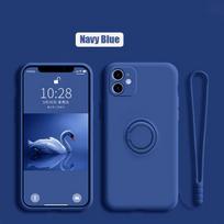 Prabangus magnetinis silikoninis dėklas, skirtas Xiaomi 12 12X 11T 10T Pro Redmi Note 10 9 Pro Max 10S 9S POCO X4 Pro K50 dangtelio žiedo laikiklis For Xiaomi 11 tamsiai mėlyna spalva