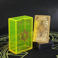 Hexagram citrinos geltonos akrilo dėžutės auksinės folijos taro rinkinys kortų stalo žaidimas Kortų žaidimas partijos kelių žaidėjų žaidimas