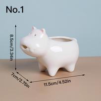 Cute Animal Flower Pot Succulent Pot Ceramic Planter Home Decor Desktop Ornament Garden Decoration Bonsai Plant Pot No.1