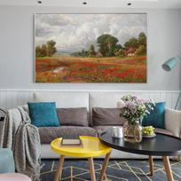 Field of Poppies by Alois Arnegger, Classical Famous Painting Landscape Poster Prints on Canvas Wall Art Pictures Home Decor 21*30cm