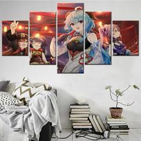 Genshin Impact Klee Venti Anime Figūrinis Žaidimo Plakatas Kawaii Kambarių Dekoras Tapyba Moduliniai Namų Apdailos Priedai Vaikų Sienų Menas 20X35 20X45 20X55cm gray