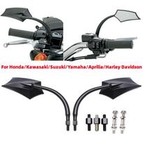 2vnt/komplektas juodas motociklo galinio vaizdo veidrodžių motociklas, skirtas Honda/Kawasaki/Suzuki/Yamaha/Aprilia/Harley