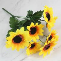 1vnt Beauty netikrų saulėgrąžų dirbtinio šilko gėlių puokštė namų gėlių dekoravimui yellow