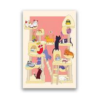 Animal Crossing Cat Tree Plakatas Japoniškas anime žaidimas Sienos Menas Drobė Tapyba Vaiko Miegamojo Dekoras Nuotraukos Pirnts Namų dekoravimas 21X30cm No Frame