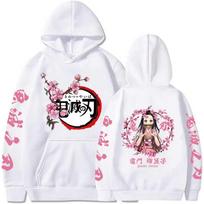 Japonijos anime Kawaii Demon Slayer Kamado Nezuko Manga Megztiniai megztiniai Viršutiniai megztiniai Gatvės drabužiai Unisex animacinių filmų megztiniai XXXL balta