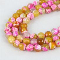 10mm Faceted Round Pink Yellow Agates Onyx Loose Beads Natural Stone Women Girls DIY Ornaments for Jewelry Making Design 10mm multi