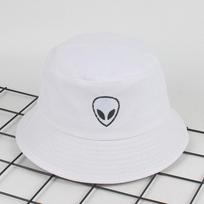 Unisex Išsiuvinėta Ateivio Sulankstoma Kibiro Kepuraitė Paplūdimio Kepurė Nuo Saulės Gatvės Galvos Apdangalas Žvejo Kepurė Lauko Kepurė Vyrams Ir Moterims Kepurė 56-58cm balta