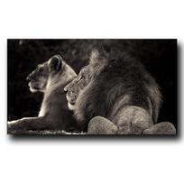 Juodieji du liūtai laukiniai gyvūnai Drobės tapybos plakatai ir spaudiniai Quadro Wall Art paveikslėlis gyvenamajam kambariui Cuadros namų dekoravimui 21*30cm