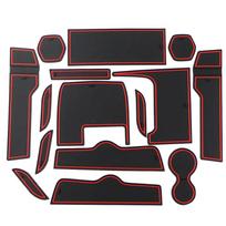 15pcs/set Door Groove Mat for Honda Civic 10th 10gen 2016 2017 2018   RHD Non-slip Door Slot Cup Mat Pad raudona