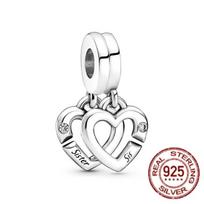 Geras draugas serija 925 Sterling Silver Fit Original Fasion Apyrankė Best Friend Sisters Charm Karoliukai „Pasidaryk pats“ papuošalų kūrimas moterims rožinė