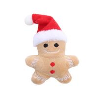 Cartoon Christmas Hat Gingerbread Man Toy for Cats 9.5cm * 7cm geltona