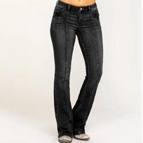 Women's Jeans Slim Bell Bottoms 4XL juoda