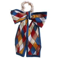 Perlų plaukų juosta Plaukų kaklaraištis Šifonas Madinga juostelė Plaukų virvė Mergaičių sruogelė arklio uodega Bowknot juostelė guminė juosta Plaukų aksesuarai Galvos apdangalas blue