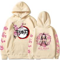 Japonijos anime Kawaii Demon Slayer Kamado Nezuko Manga Megztiniai megztiniai Viršutiniai megztiniai Gatvės drabužiai Unisex animacinių filmų megztiniai L smėlis