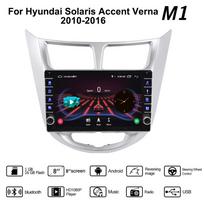 2din Android Car Radio Multimidia vaizdo grotuvas, skirtas Hyundai Solaris Accent Verna 2010-2016 su mygtuko rankenėlės navigacijos GPS 1+16GB 1+16GB white
