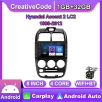 8 colių Android automobilio radijas Multimedijos vaizdo grotuvas Navigacijos GPS skirtas Hyundai Accent 2 LC2 1999-2012 Su mygtuko rankenėle Stereo 1+32GB 1+32GB