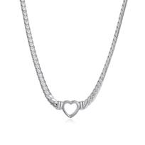 Opk Fashion Stainless Steel Snake Bone Chain Love Necklace Women sidabras