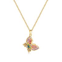 OPK Multicolor Butterfly Clavicle Chain Fashion Stainless Steel Necklace Girl įvairiaspalvis